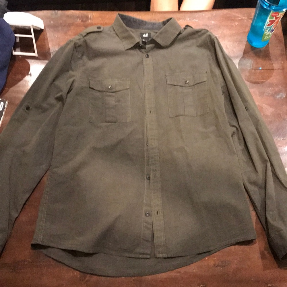 H&M Forest Green Button Down Shirt